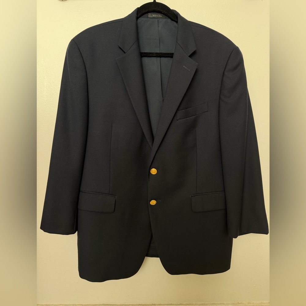Lauren Ralph Lauren Blazer Men’s Navy Suit Jacket Gold Metal 2 Button Wool 42S